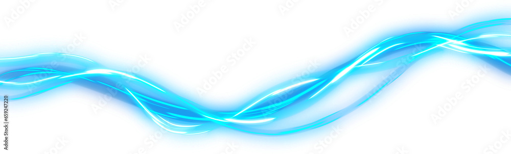 Wall mural Luminous Blue Neon Streaks