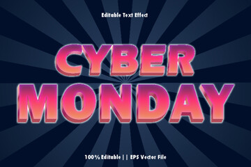 Cyber Monday Editable Text Effect 3D Gradient Style