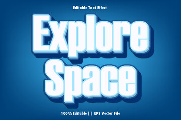 Explore Space Editable Text Effect 3D Emboss Style