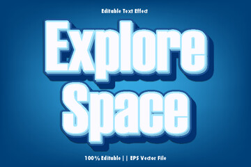 Obraz premium Explore Space Editable Text Effect 3D Emboss Style