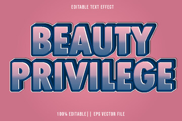 Beauty Privilege Text Effect Editable Gradient 3D Style