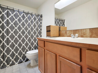 Modern residential bathroom interior