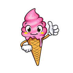 ice cream smile cartoon vector