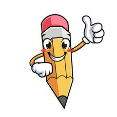 good pencil smile cartoon vector
