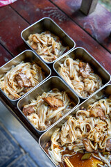 Delicious sweet and sour barbecued pork noodles