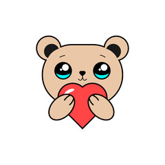 Cute bear with heart