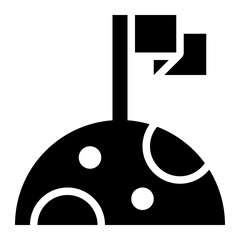 Moon Landing solid glyph icon