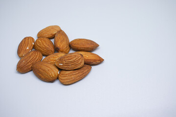 almonds on a white background