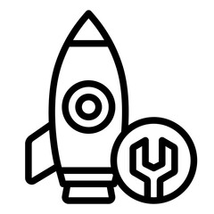 Rocket spaceship Maintenance outline icon