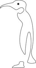 penguin logo illustration, good for mascot delivery or logistic, logo industry, linear editable stock color style with black isolated on transparent background. Animal Nature Icon .