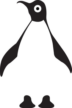 penguin logo illustration, good for mascot delivery or logistic, logo industry, flat color style with black isolated on transparent background. Animal Nature Icon .