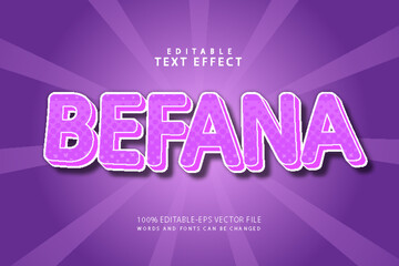 Befana editable text effect 3 dimension emboss comic style