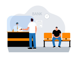 Bank vector illustration. Mobile banking and online payment. Vector flat iliustration