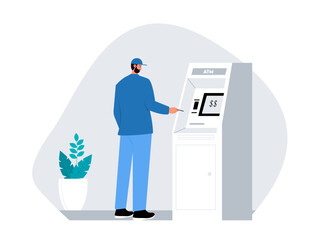 Bank vector illustration. Mobile banking and online payment. Vector flat iliustration