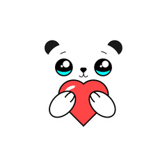 Unusual style of drawing a cute bear cub