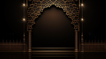 Modern Islamic Floral Frame for Your Design Mosque Background - obrazy, fototapety, plakaty