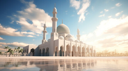 Elegant Masjid in Jeddah mosque background - obrazy, fototapety, plakaty