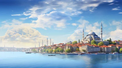 Fotobehang Skyline Istanbul Mosque Background © BornHappy