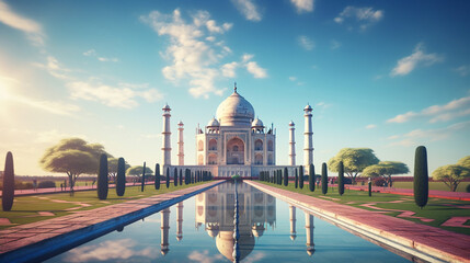 Fototapeta na wymiar Amazing Taj Mahal India Agra