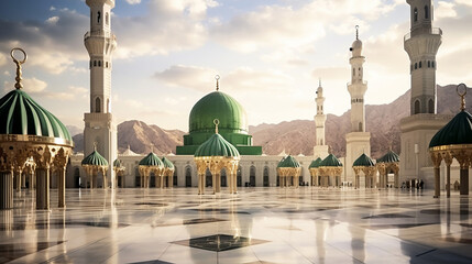 Amazing famous green and silver domes - obrazy, fototapety, plakaty