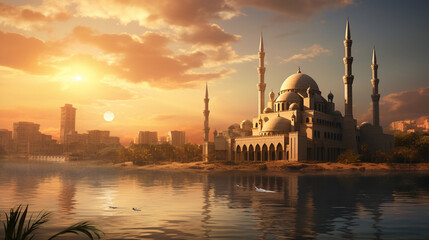 Beautiful Mosque of Muhammad Ali in Cairo Egypt - obrazy, fototapety, plakaty