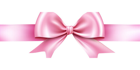a pink ribbon bow on a white background