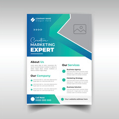 Corporate business flyer brochure template for annual report with creative idea