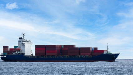 container cargo ship import export global business and industry commercial trade logistic and transportation of international by container cargo ship in sea, container cargo freight shipping, 