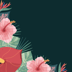 Tropical Leaf Illustration Frame Background