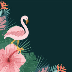 Tropical Leaf Illustration Frame Background