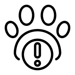 paw print line icon