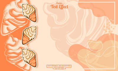 seamless cute vanilla ice cream hand drawn pattern background