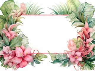 frame of roses flower invitation card