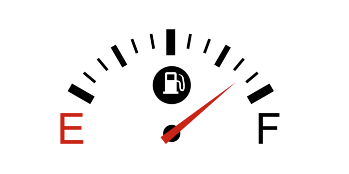 Gas meter fuel gauges. Full tank gauge vector icon. Car dashboard petrol petrol dial