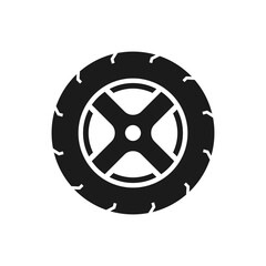 Obraz premium Black Rubber Wheel Tire Icon