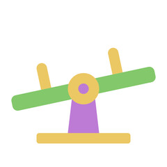 Seesaw playground kindergarten flat icon