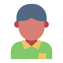 Boy kindergarten student flat icon