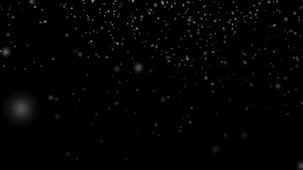 Falling Snow down On The Black Background. - obrazy, fototapety, plakaty