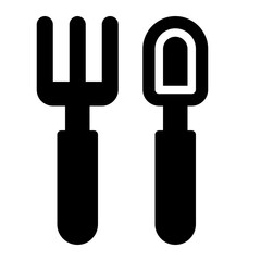 Cutlery for kid and baby solid glyph icon