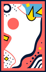 Colorful trendy photocard frame border