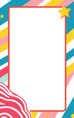 Colorful trendy photocard frame border