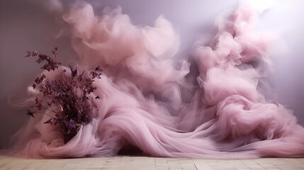Modern Lilac Backdrop with Trailing Smoke