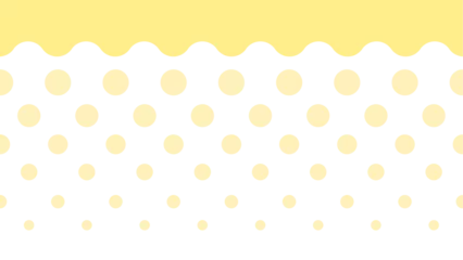 Fotobehang 黄色い波線ヘッダーと水玉模様の背景素材　16：9 © nekonohana