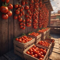 Tomatoes in a basket at the Tomato Throwing Festival, La Tomatina