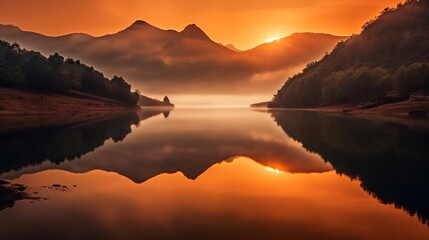 sunrise on lake mountain © achmad