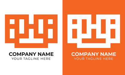 Creative modern minimal abstract monogram initial letter h logo design template