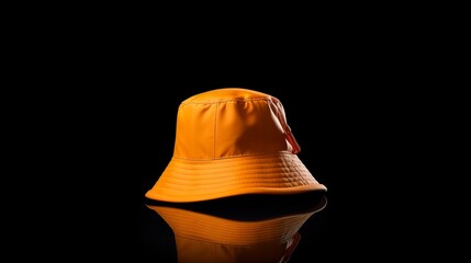 orange bucket hat - obrazy, fototapety, plakaty