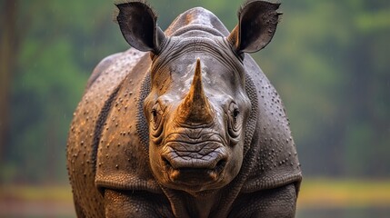 Fototapeta na wymiar one-horned rhinoceros
