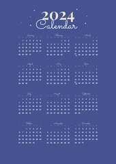 clean calendar template 2024 happy night