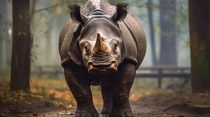 one-horned rhinoceros - obrazy, fototapety, plakaty